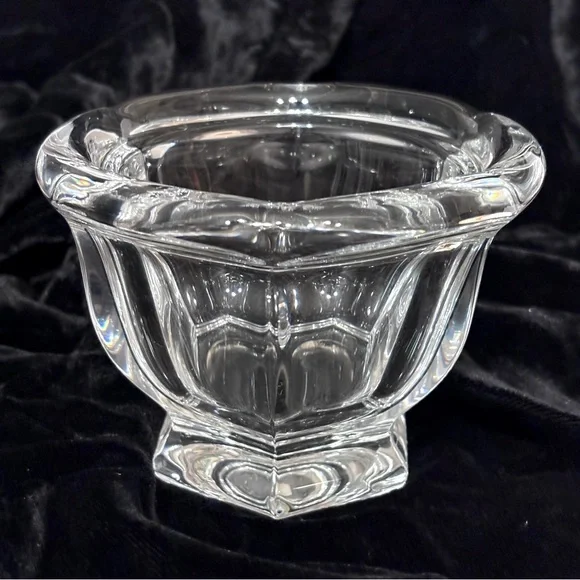 BACCARAT Clear Crystal Harcourt Missouri Jam Jar Bowl VINTAGE Decor